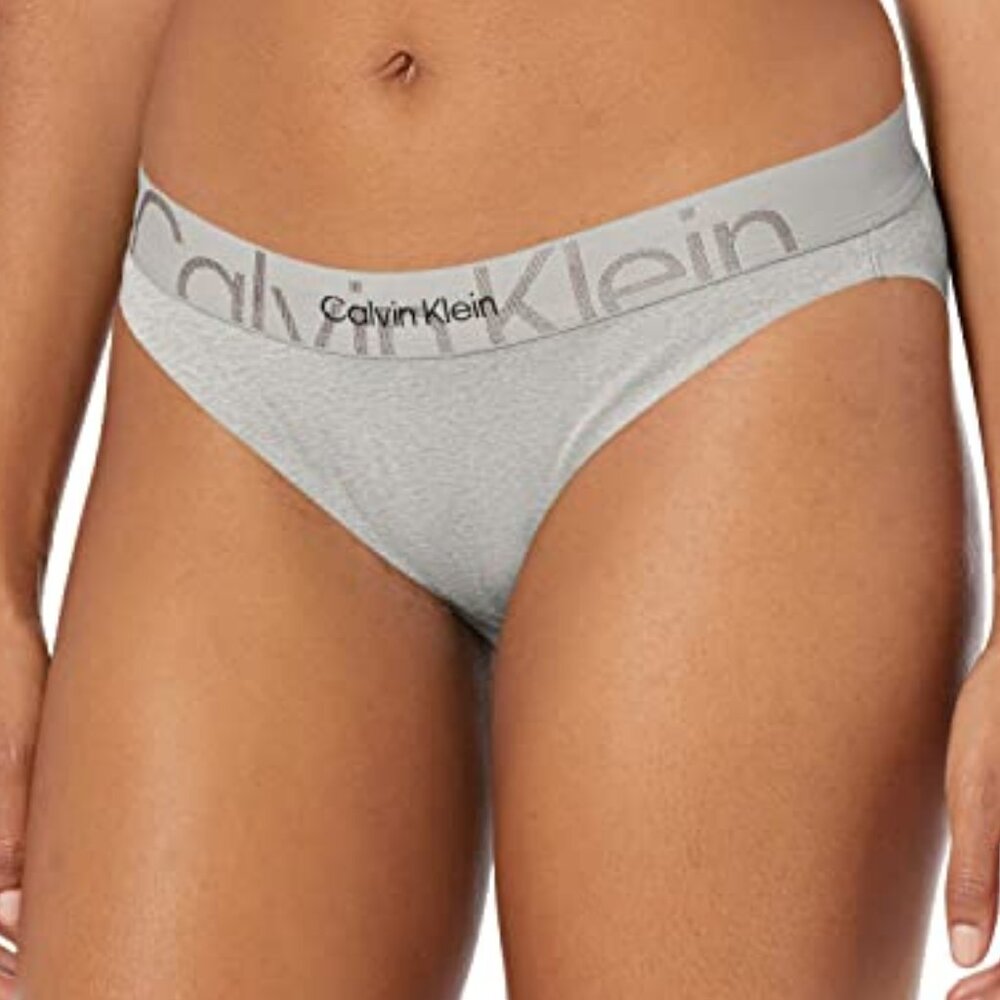 Calvin Klein Embossed Icon Bikini Panty - Grey Heather - Size XS - Picture 3 of 3